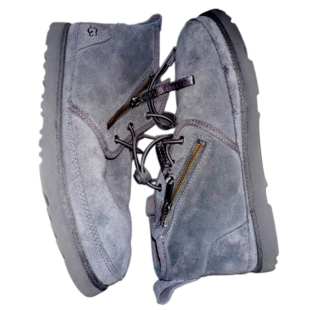 UGG Men's Nuemel Fur Lined Dual Zip Boot in Charcoal Gray